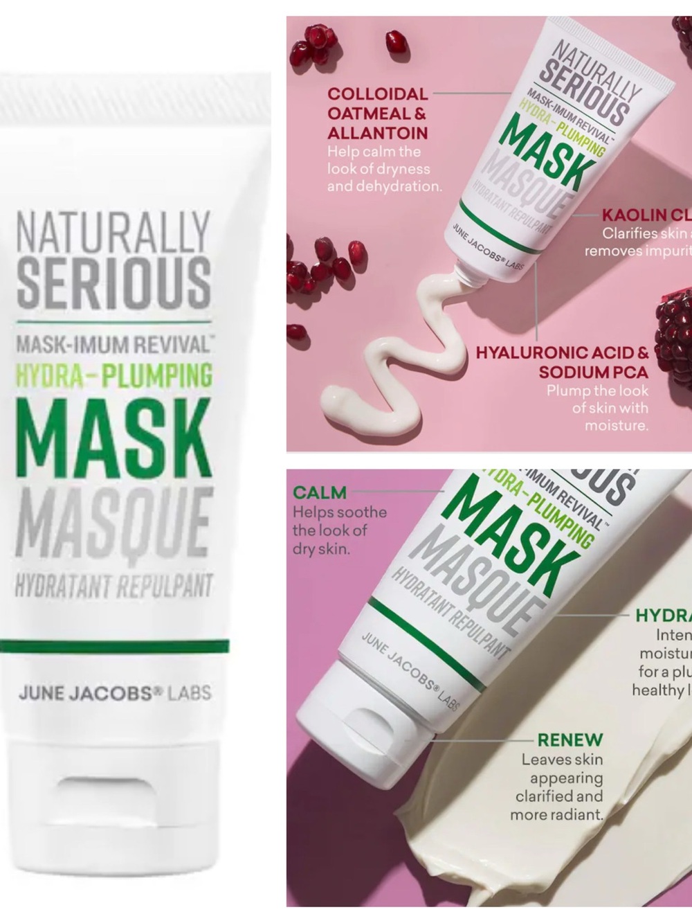 NEW SEALED Naturally Serious Mask-imum Revival Hydra-Plumping Mask Full Size